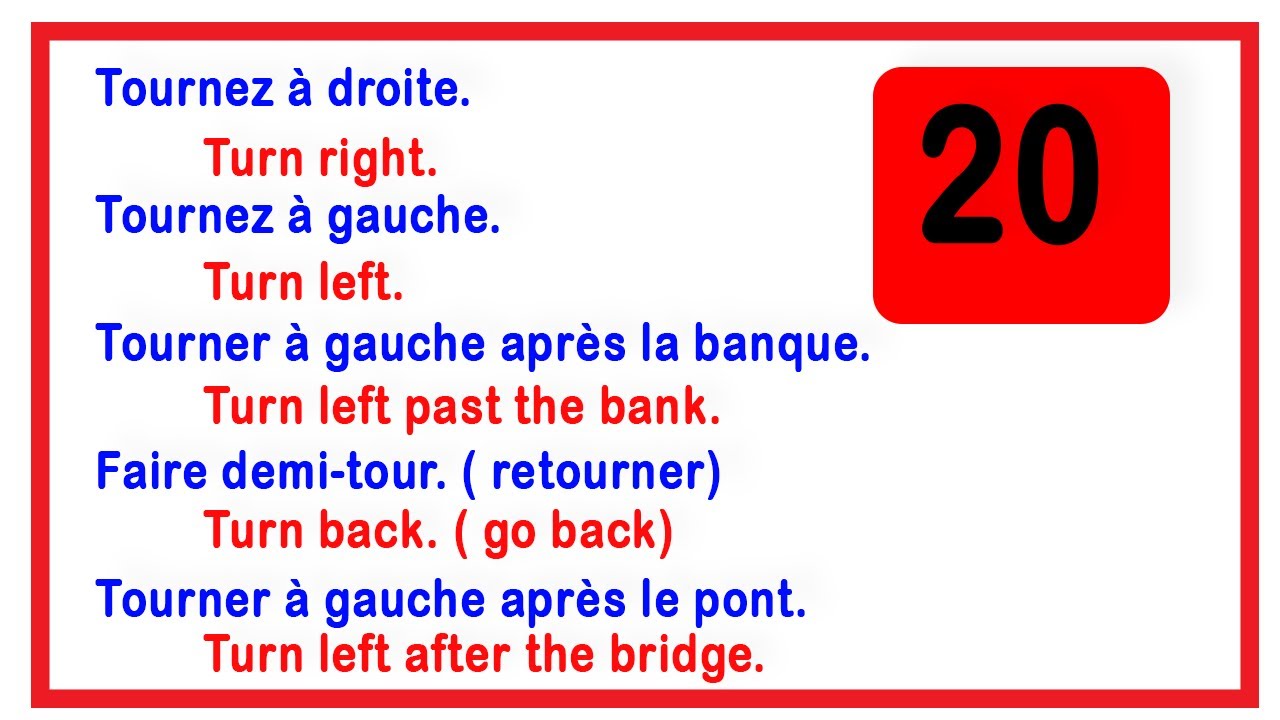 20 phrases utiles pour donner la direction ✪ useful phrases to give direction