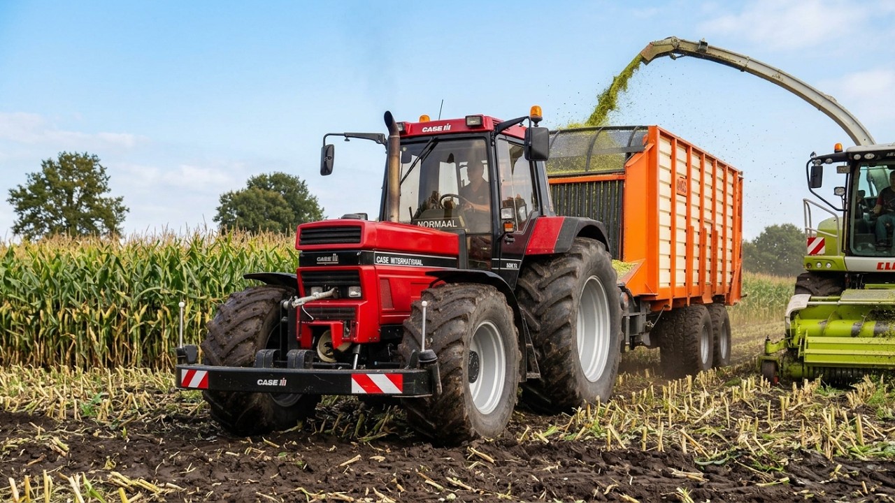 Maïs hakselen,  Claas Jaguar 940 met o.a. Case IH 1455XL. H.S. AGRI BV.  4K