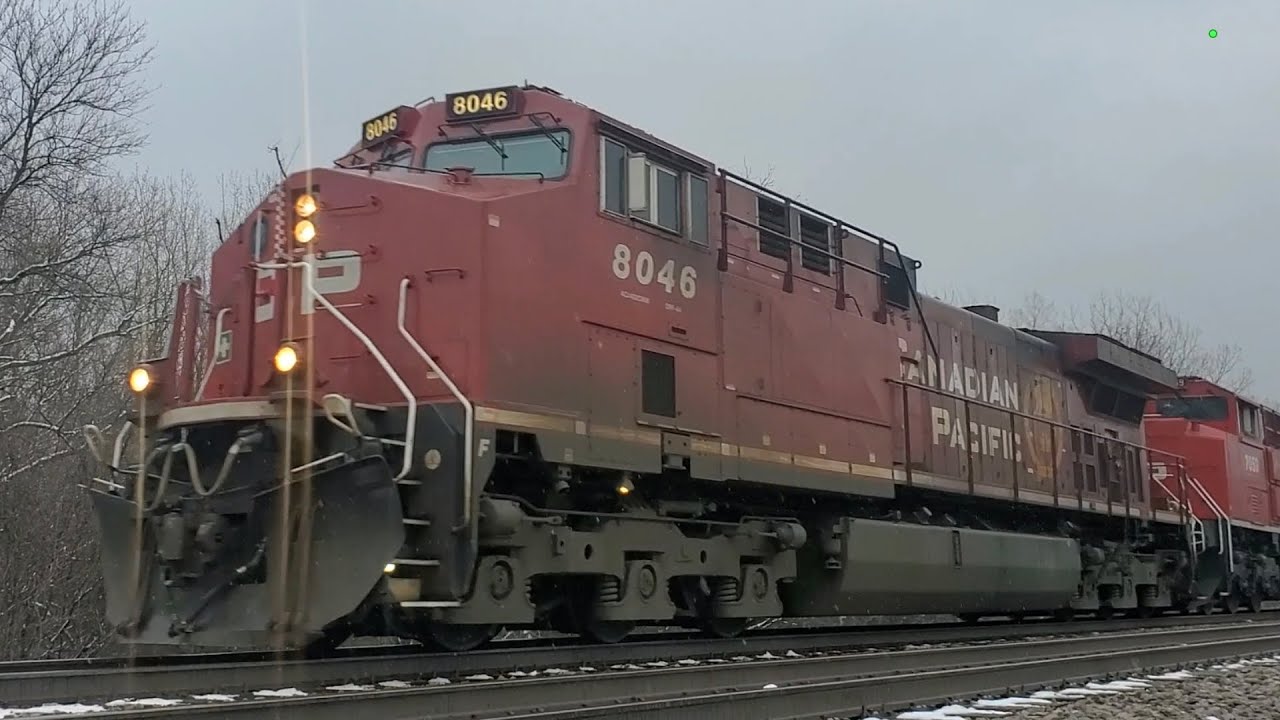 Canadian Pacific 8046 & 7059 leaving Chicago to Iowa Railfaning CP 253 January 22nd 2023