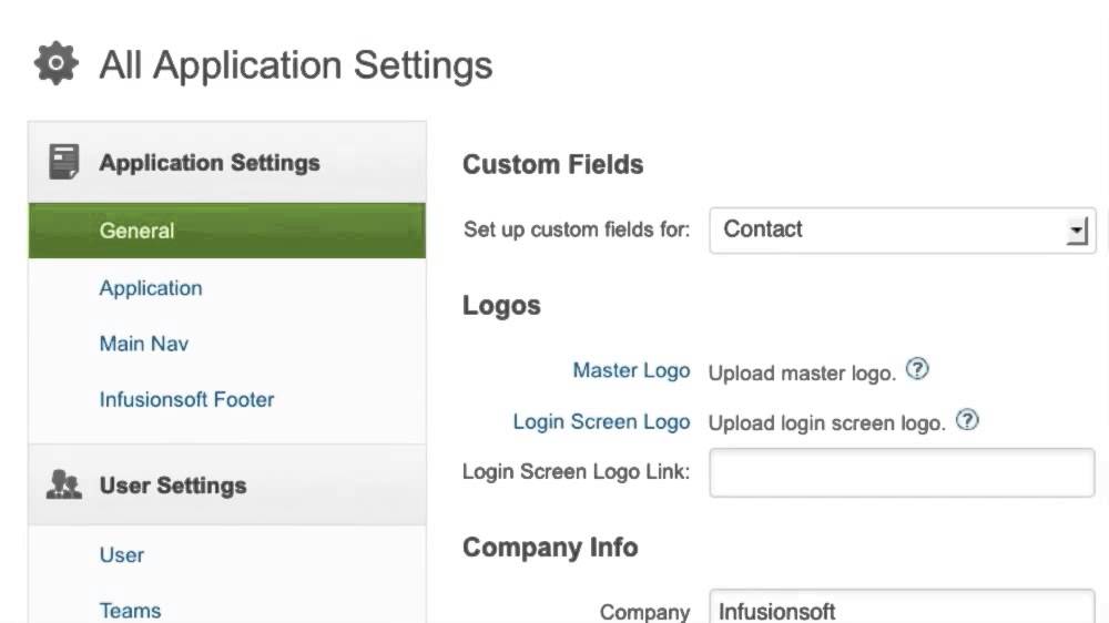 How do I change the company information displayed in emails