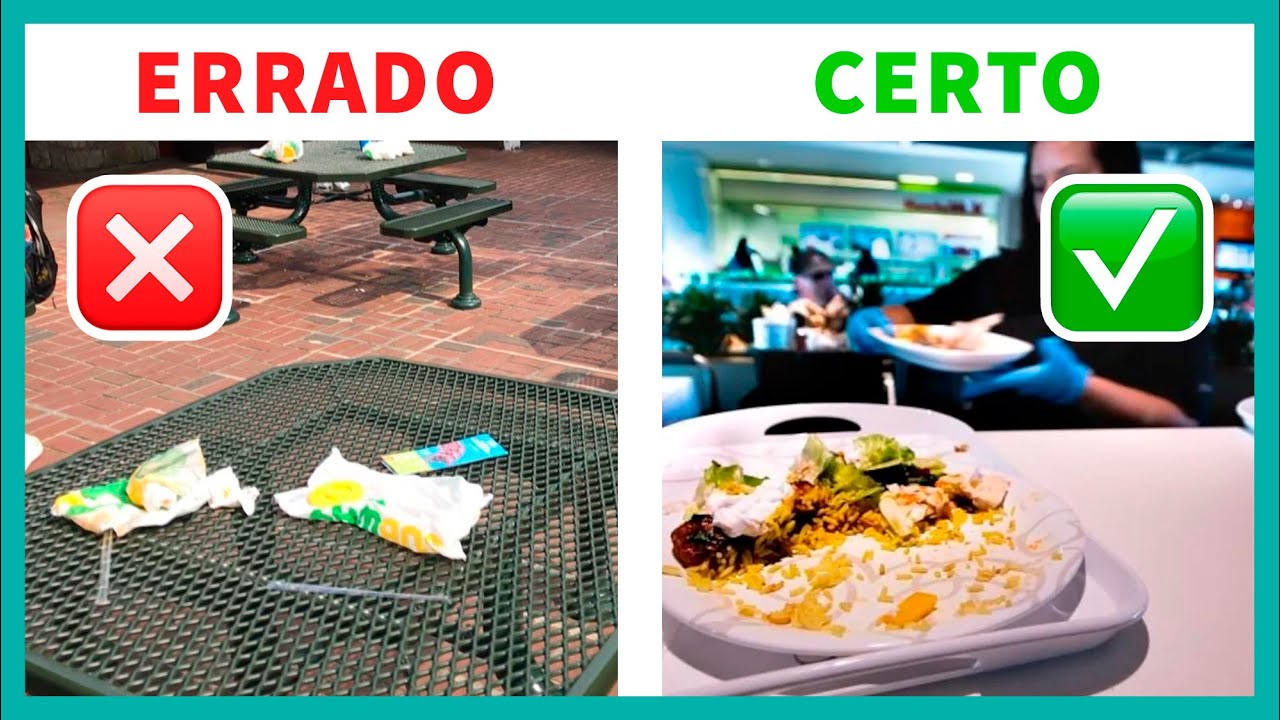 7 ERROS de etiqueta em PRAÇA DE ALIMENTAÇÃO! Será que você sabe todos?