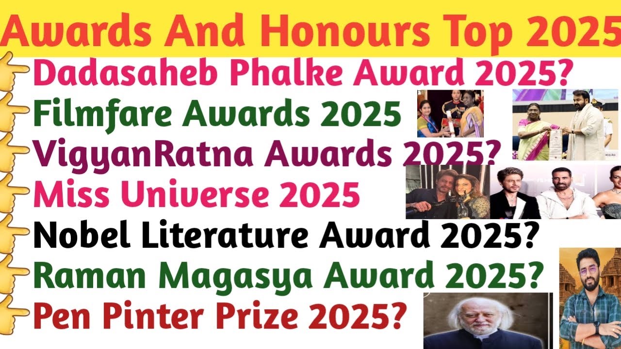 Awards And Honours 2025 | Current Affairs 2025 Top Awards & Hons | Last 12 Months | Crack Govt.Exam