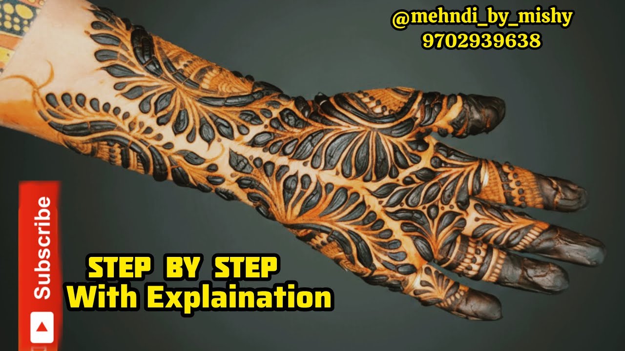 Very Beautiful Quick and Easy PrettiestHenna Design For Back Hand|MehndiDesignTutorial 