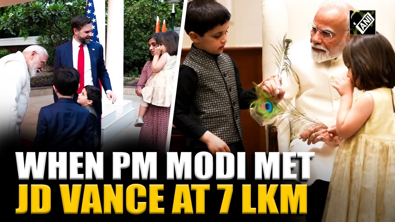 FULL VIDEO: This is how PM Modi welcomed US VP JD Vance, Usha Vance and children at 7LKM