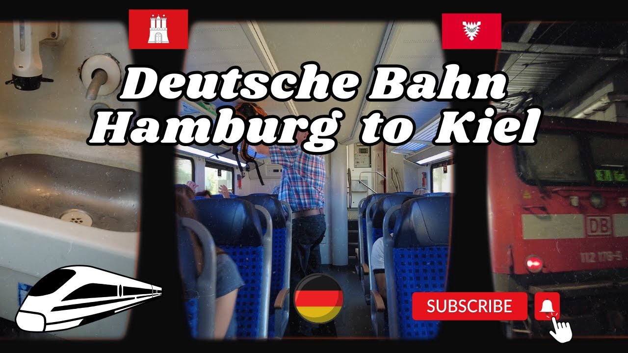 By Train from Hamburg to Kiel, Germany. Deutsche Bahn Regio RE 70, German Trains