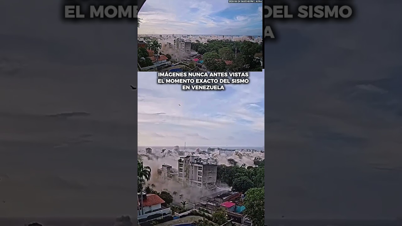 Momento exacto del terremoto en Venezuela