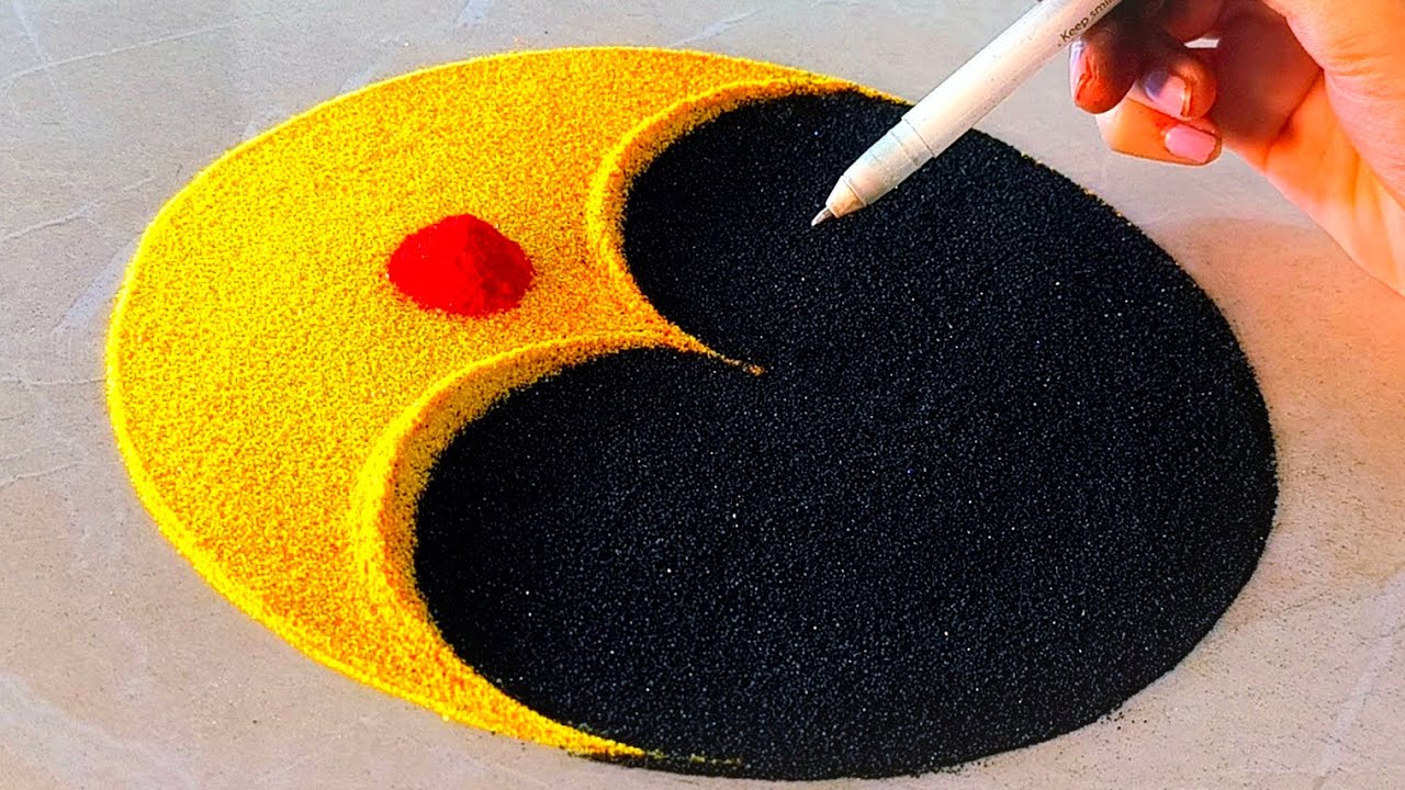 Super easy माँ अंबे 🙏🏻 rangoli /Navratri rangoli designs/Hindu goddess rangoli/easy festival rangoli