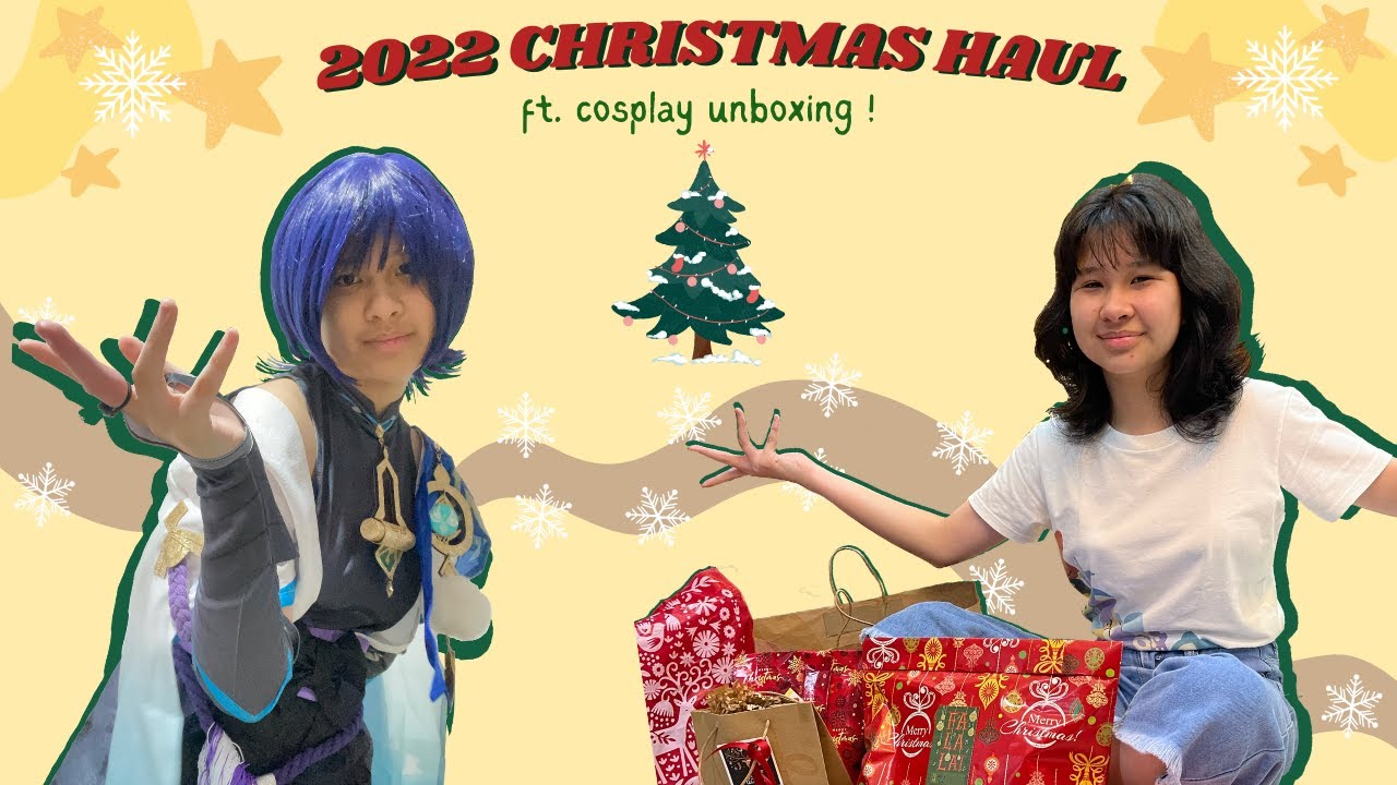 christmas haul 2022 + genshin wanderer cosplay unboxing