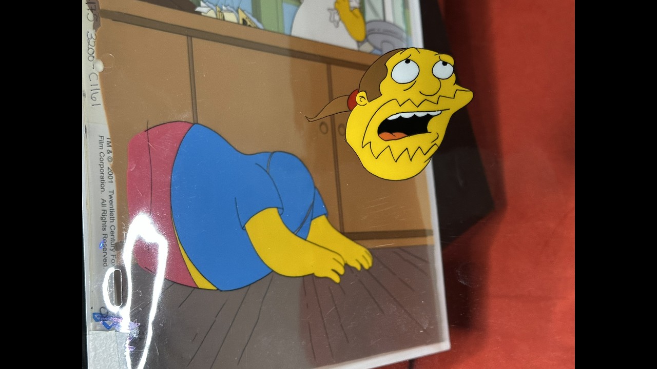 Simpsons Homer and Comic Book guy cel and cel layers