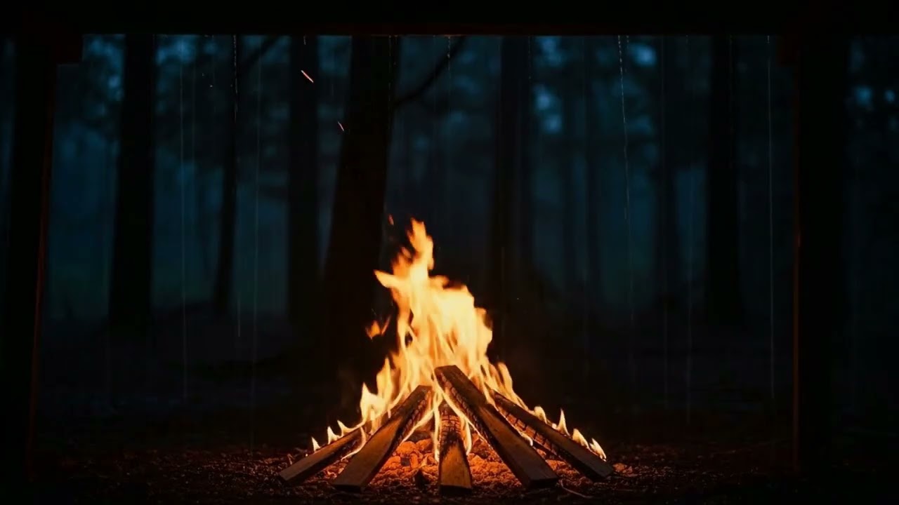 Rainforest Cozy Campfire | 1-Hour | Meditation - Sound Healing - Relaxation
