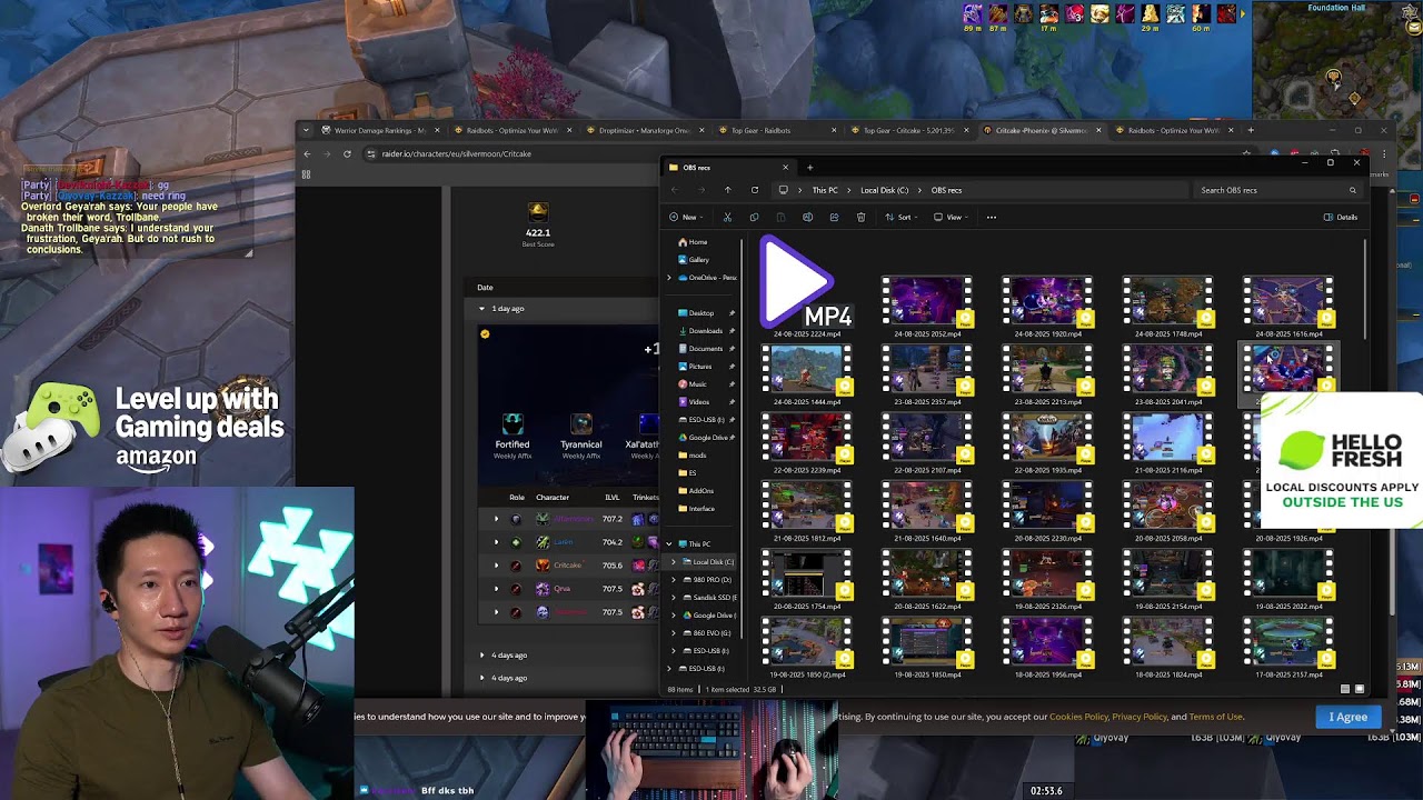 Pushing keys with the team! Mythic raid afterwards