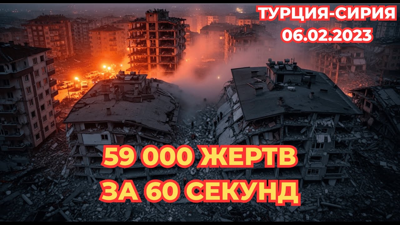 Землетрясение в Турции-Сирии 2023: 59 000 жертв за 60 секунд | Крупнейшая катастрофа XXI века