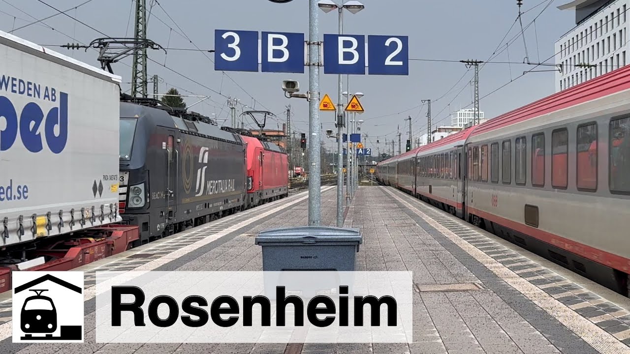 Stop and Go in Rosenheim – Bahnhofsbetrieb, bunte Lokvielfalt im internationalen Verkehr