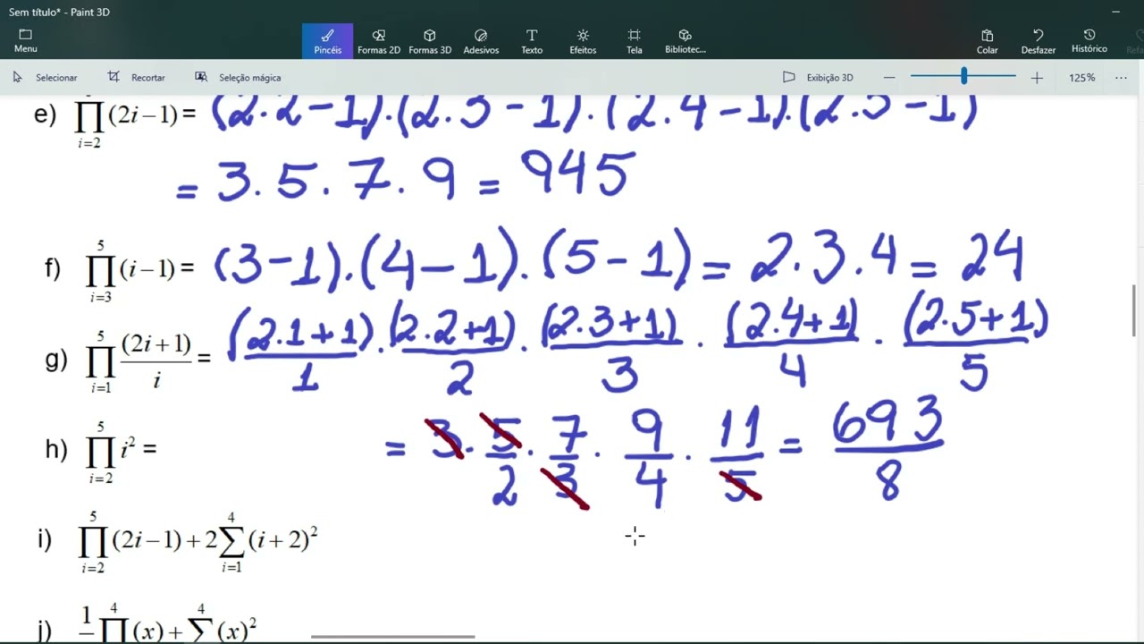 Aula 05 - Somatórios e Produtórios (Exercício 2)