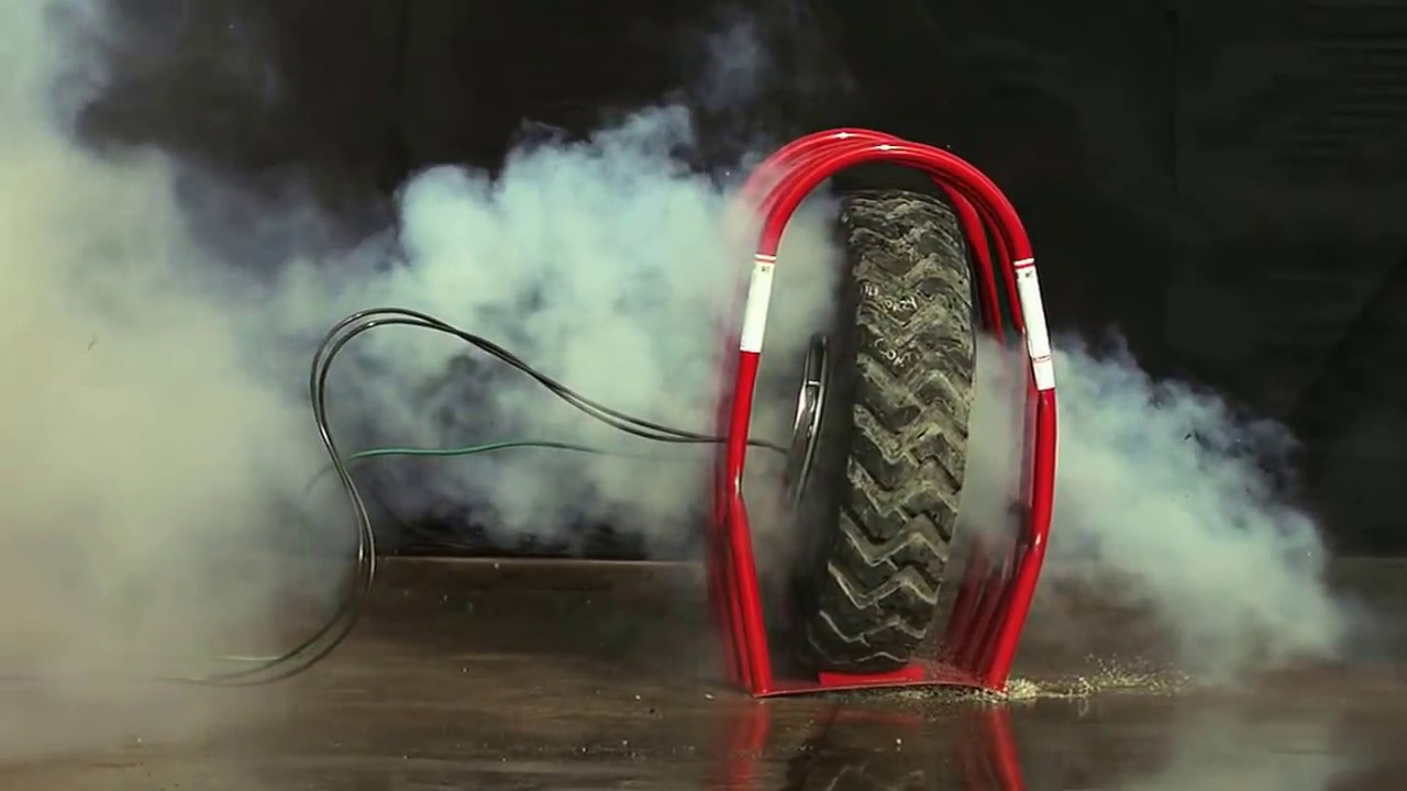 Truck tire explosion in slow motion!