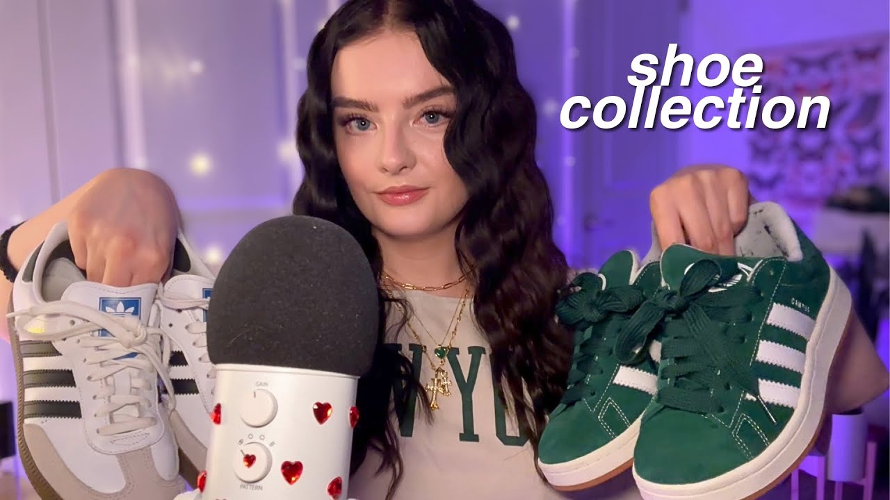 ASMR my shoe collection 👟 tingly tapping, scratching, & whispering