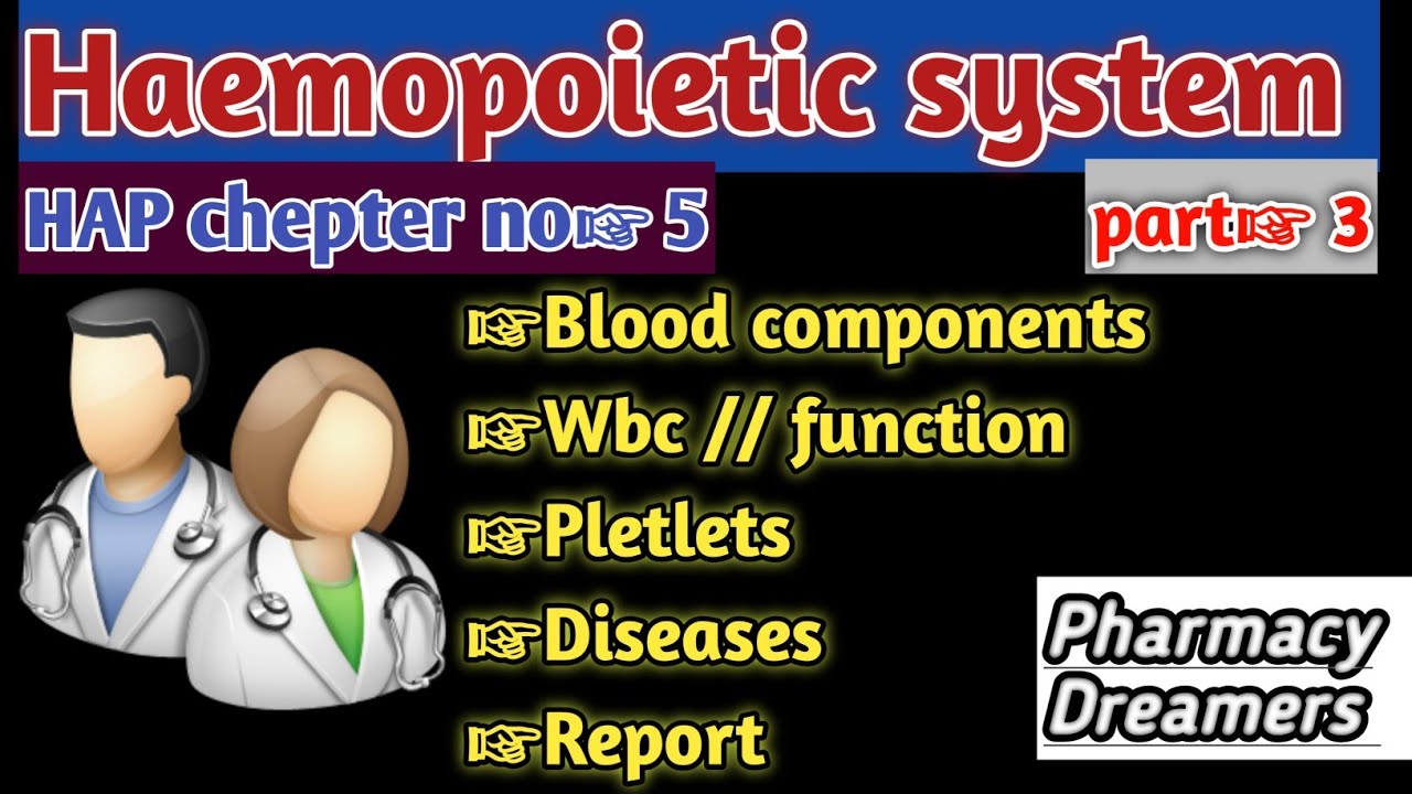 Part 3 //HAP chepter no☞5 //Haemopoietic system //Wbc //Pletlets // D pharma 