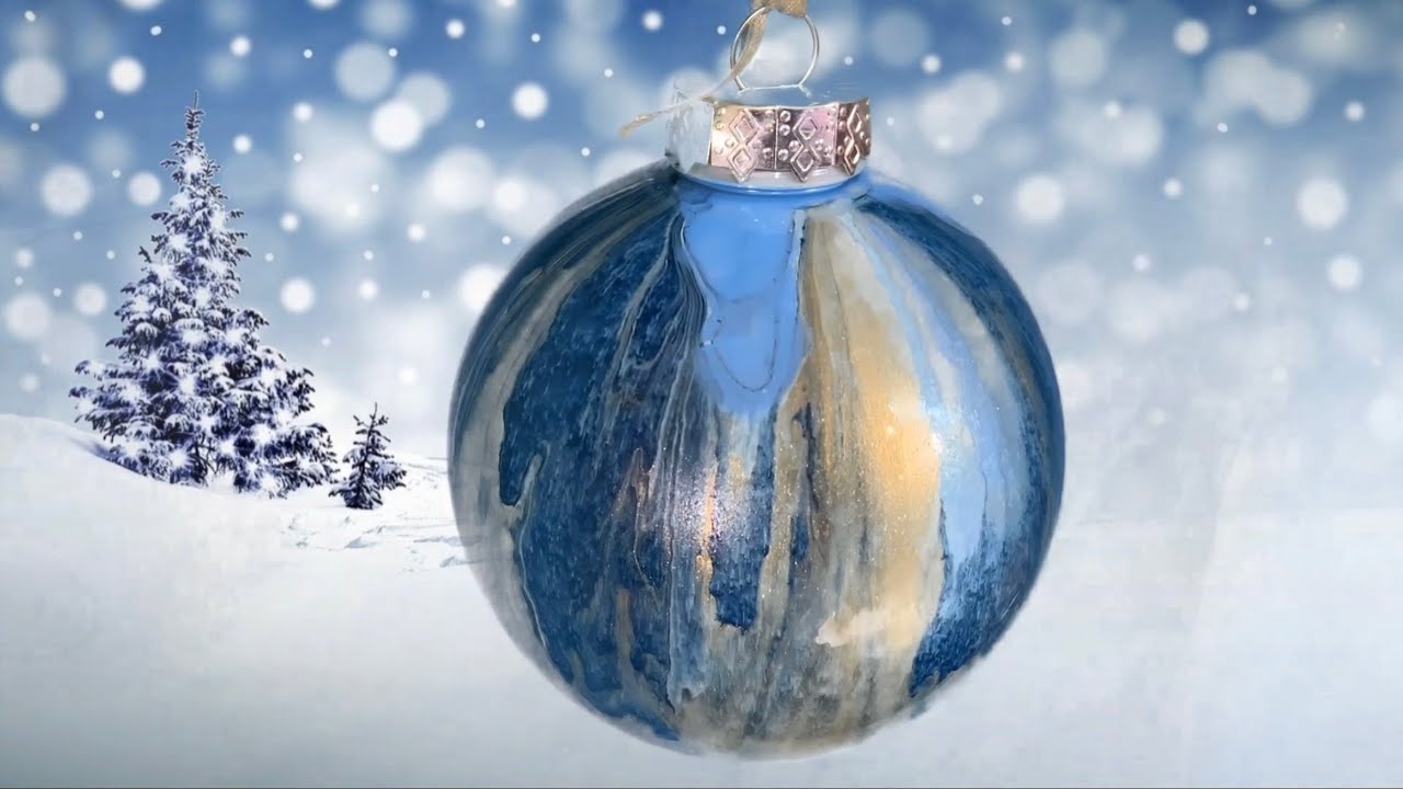 #206 Christmas Ornaments~How to~ DIY~ Acrylic Fluid Pour Technique ~Gorgeous Christmas Decor