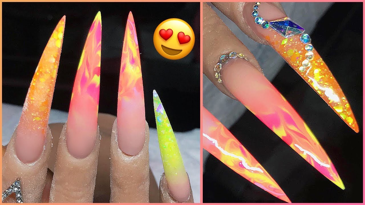 Sunset Swirl Ombre Nails on my Silicone Hand✋