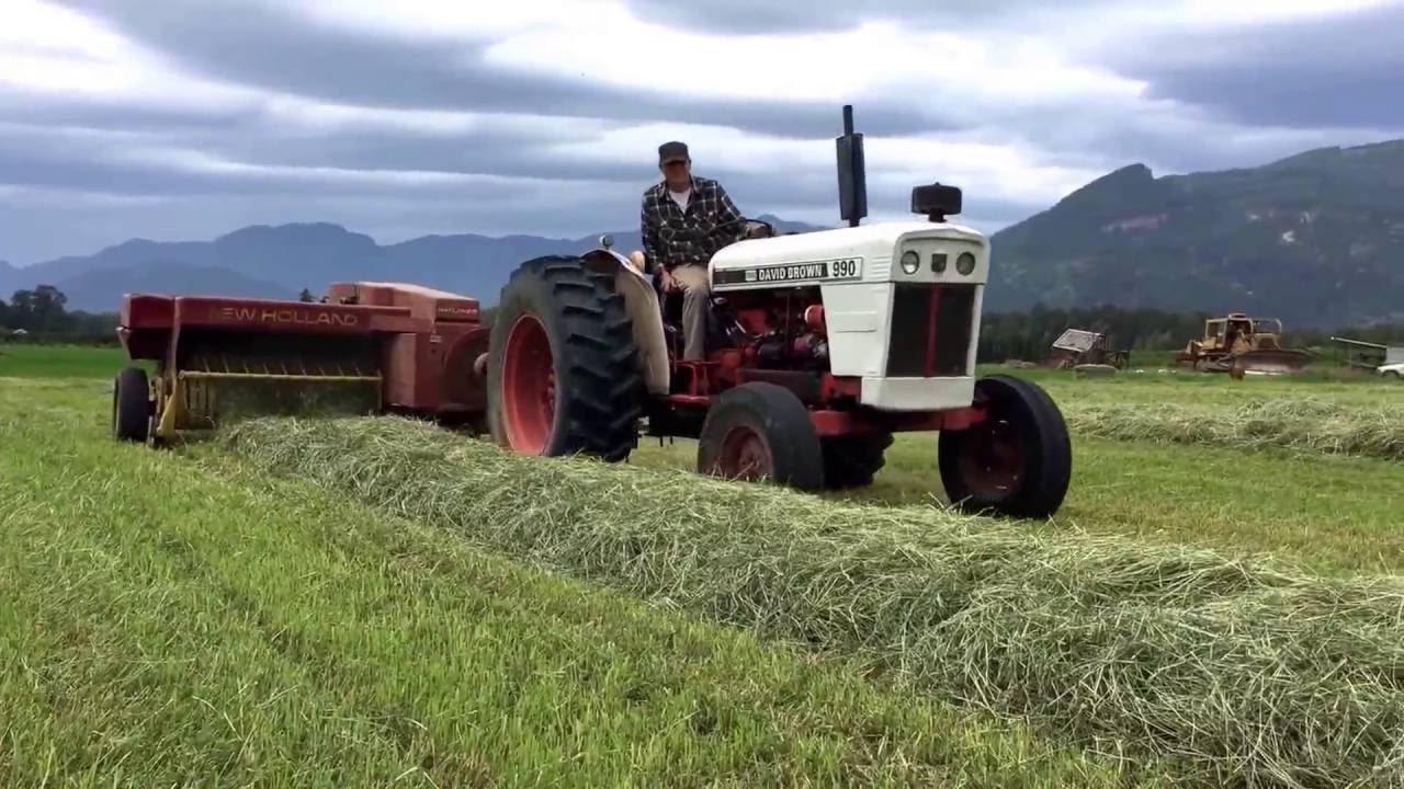 Making Hay B.C Canada Vintage New Holland 310 & Case David Brown 990