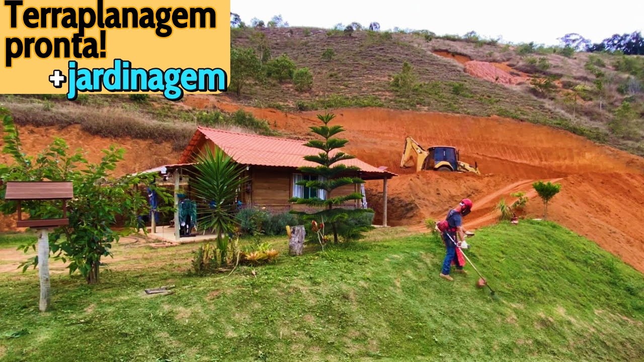 Terraplanagem do platô concluída + paisagismo!