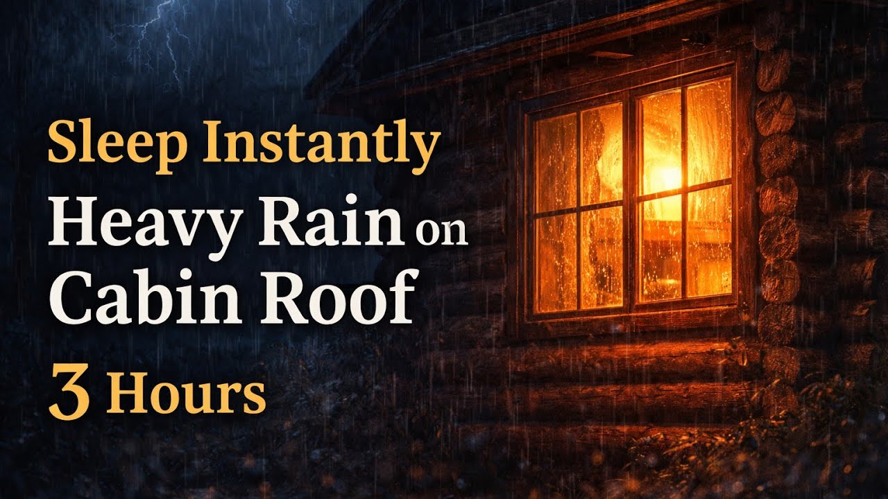 Cozy Cabin in Heavy Rain — Sleep Ambience