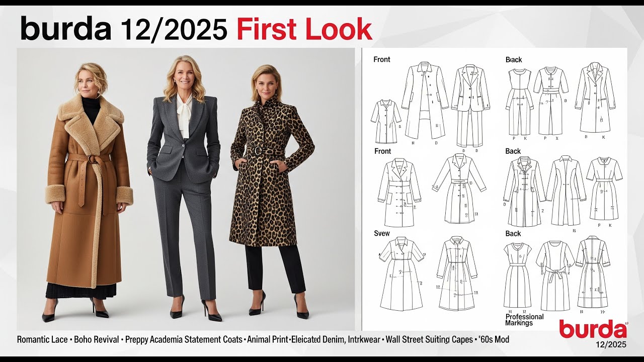 Burda Style 12/2025 First Look And Technical Line Draw