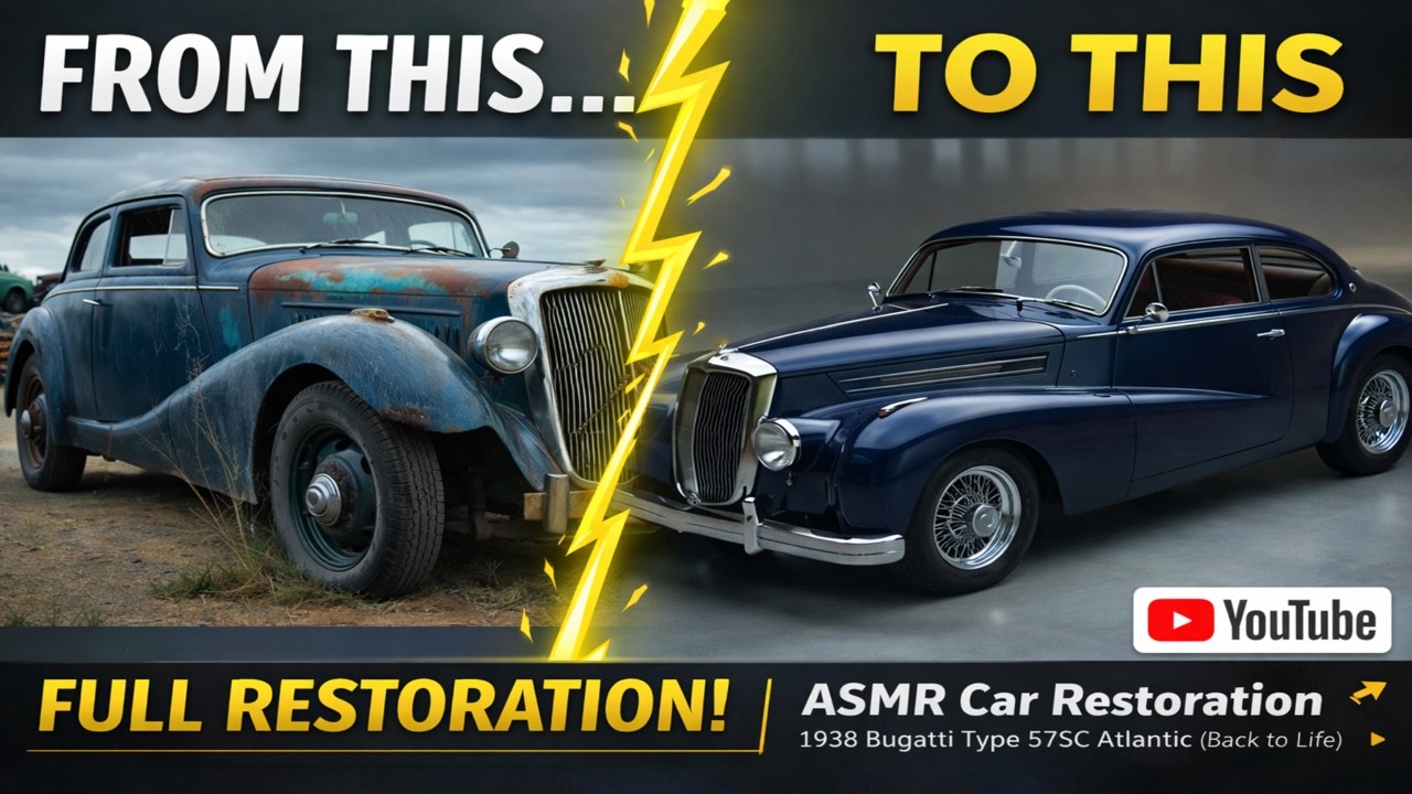 [ASMR Car Restoration | 1938 Bugatti Type 57SC Atlantic (Back to Life) — Full Concours Rebuild