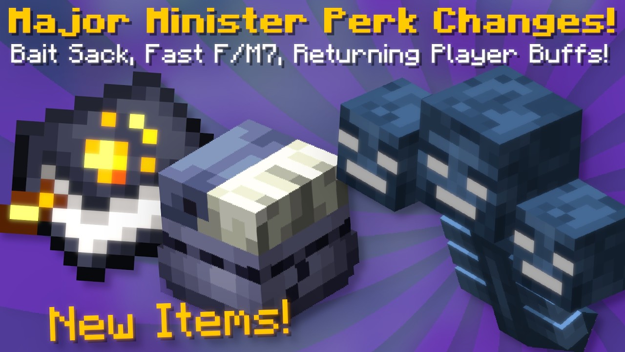 Major Minister Perk Alpha & Changes! Bait Sack! Fast F/M7! Mob XP Changes! (Hypixel Skyblock News)