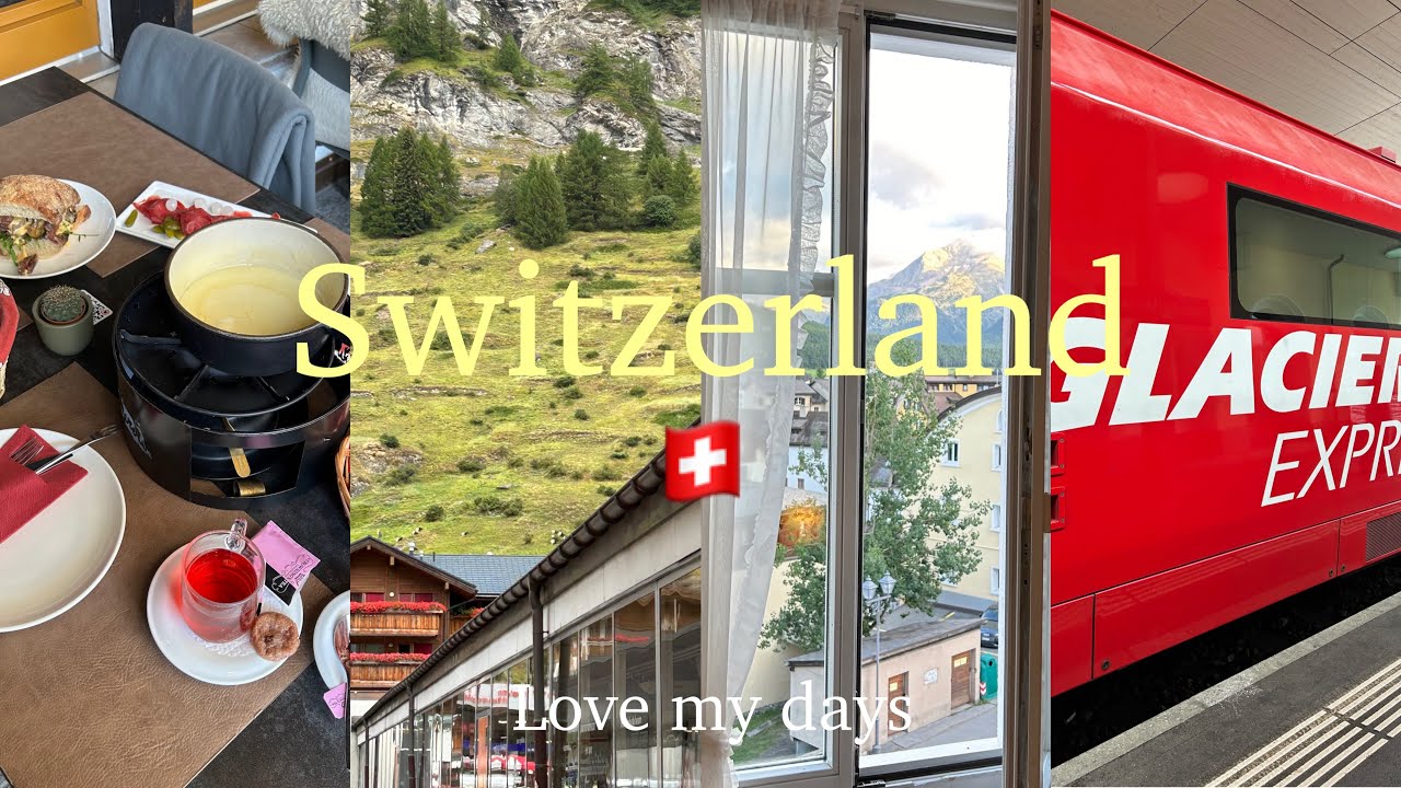 Vlog_ヨーロッパ25日周遊旅✈︎スイス🇨🇭氷河特急に乗車🚂雨でも美しいツェルマット⛰️かわいい田舎町サメーダンに感動⛪️