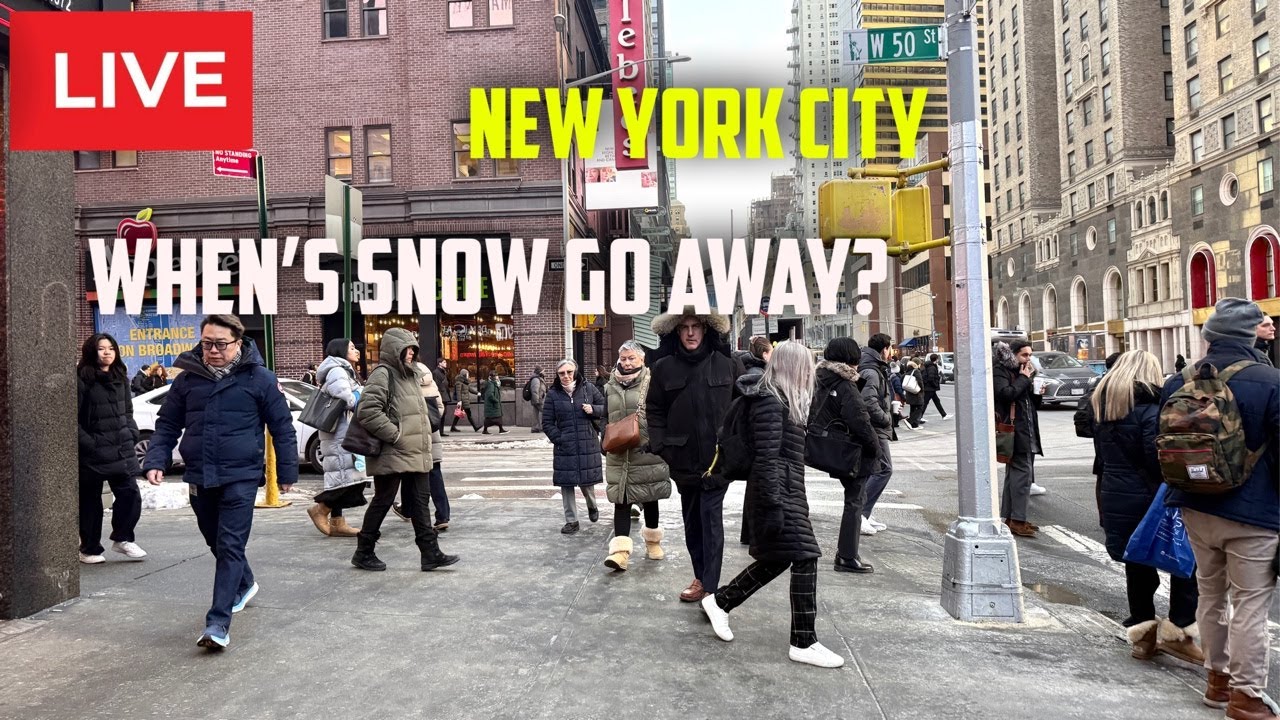 New York City: Snow Still In Manhattan Live