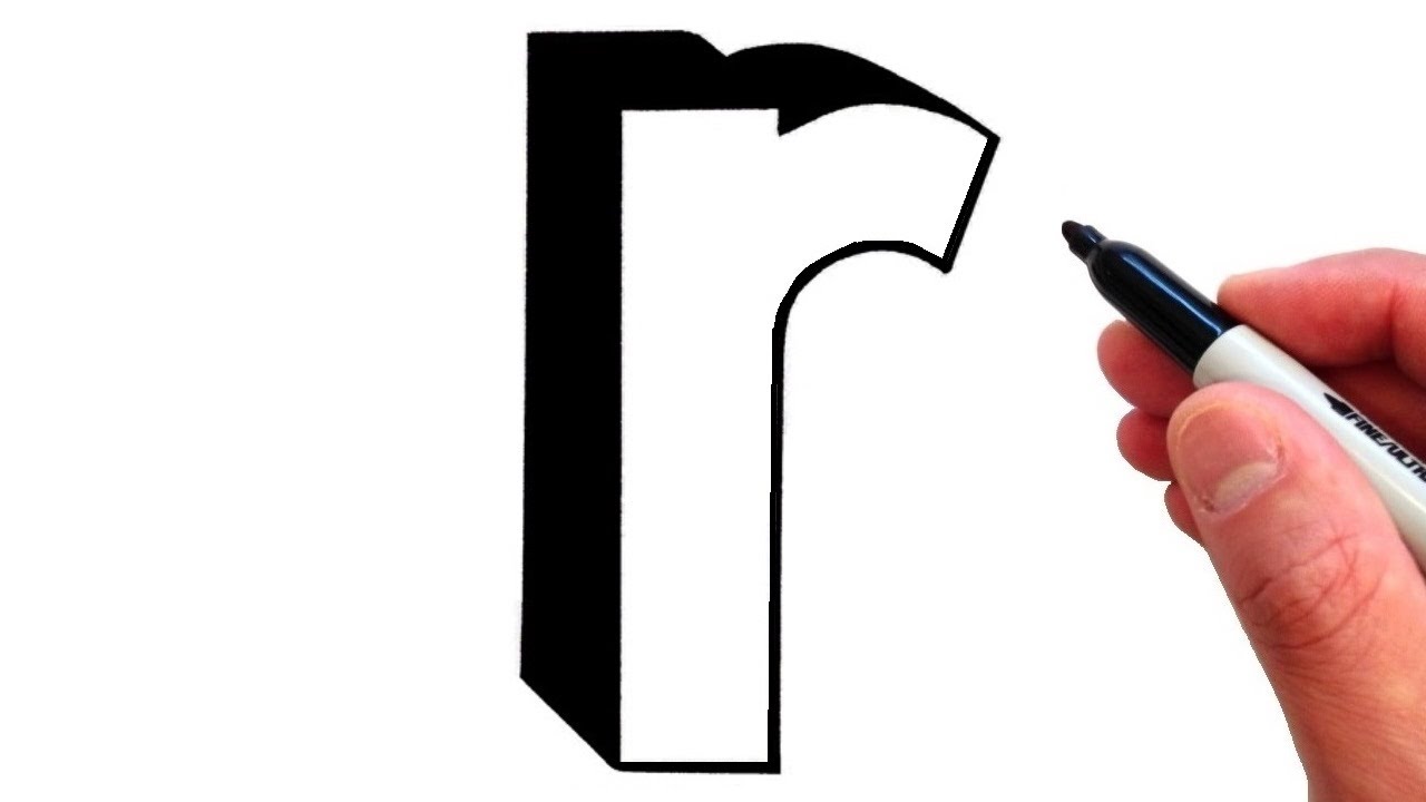 How to Draw Letter r in Lowercase 3D