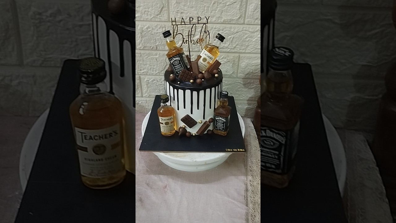 Chocolate Cake|Wine Bottle design Cake 😋😋😋!