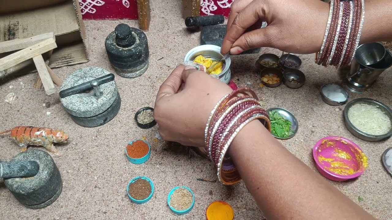 వెజ్ ఆలు బిర్యానీ in my mini kitchen real fire. #miniature #minikitchen #cooking #cook #food #foodie