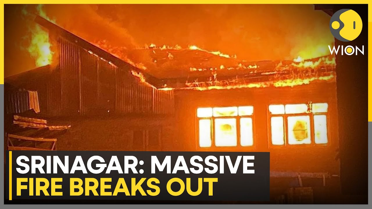 Srinagar Fire: Massive Fire Engulfs Two Commercial Buildings in Barzulla Area | WION News