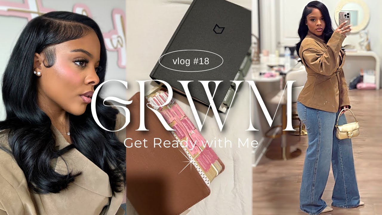 GRWM for Church 🤍✨ HAIR + MAKEUP + OUTFIT ( faith update & mini vlog )