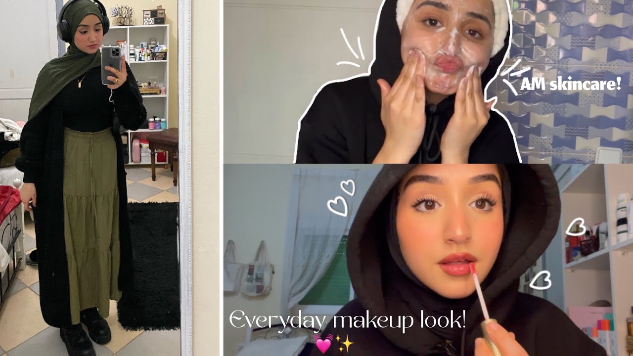 grwm: morning skincare - makeup tutorial - outfit 🕯️💗🫧