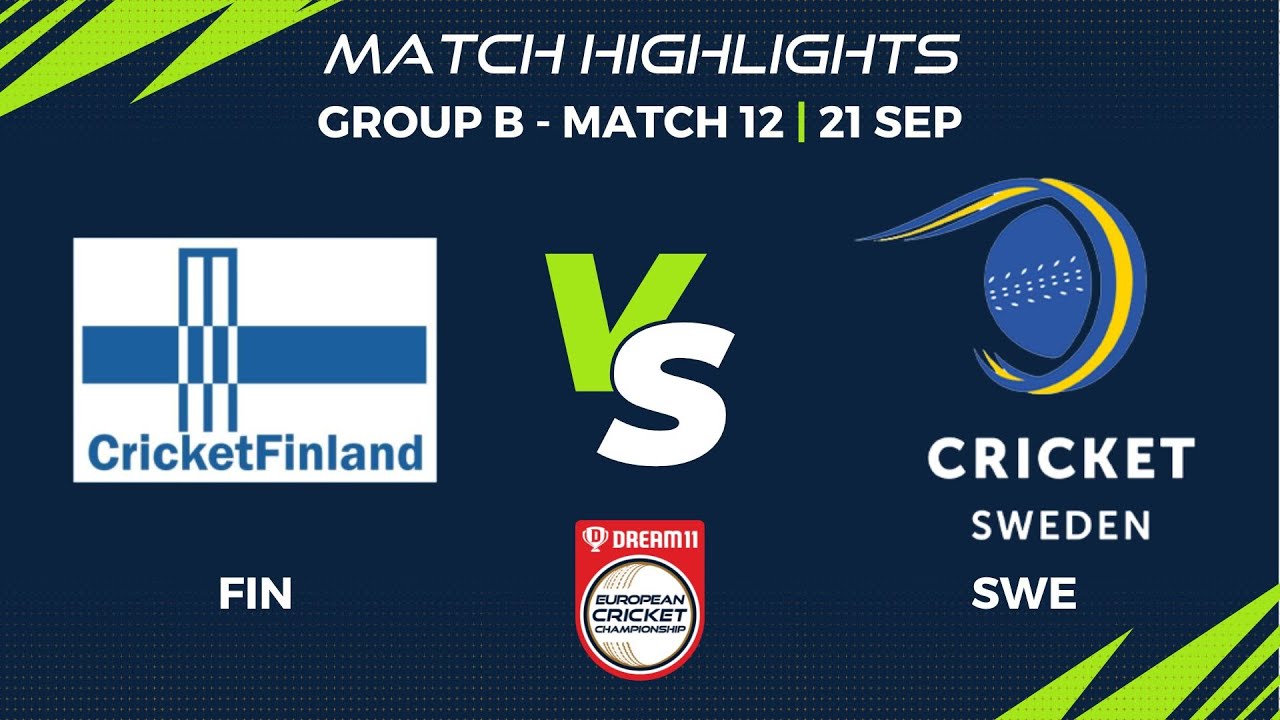 Group B, Match 12 - FIN vs SWE | Highlights | Dream11 ECC, 2022 | ECC22.036
