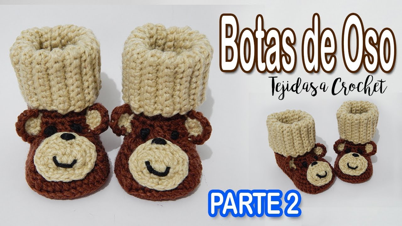 Botas de Oso  Tejidas a Crochet o Ganchillo - PASO A PASO | parte 2/2