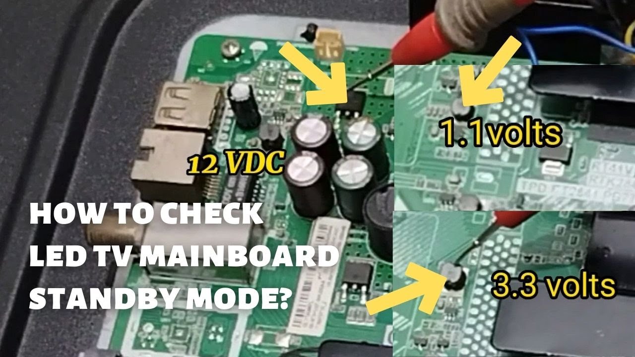 LED TV main board paano e-check ang 12V, 3.3V at 1.1V standby mode?