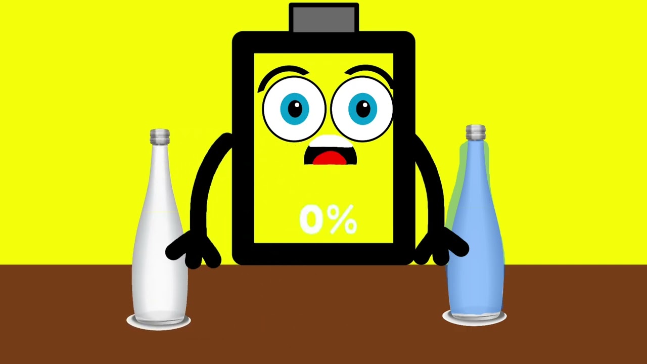 Battery Animation ASMR Mukbang | Water Has No Energy - Drinking Sounds