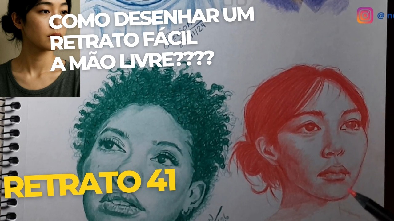 Como desenhar um retrato fácil a mão livre retrato 41 | #desenhoamaolivre #introducaoaodesenho #art