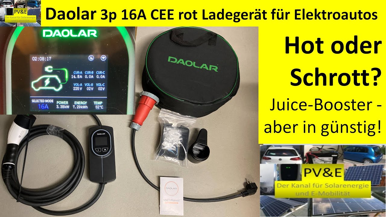 Mobile Ladelösung bis 11kW von Daolar - auch als Wallbox oder Ladeziegel zu verwenden