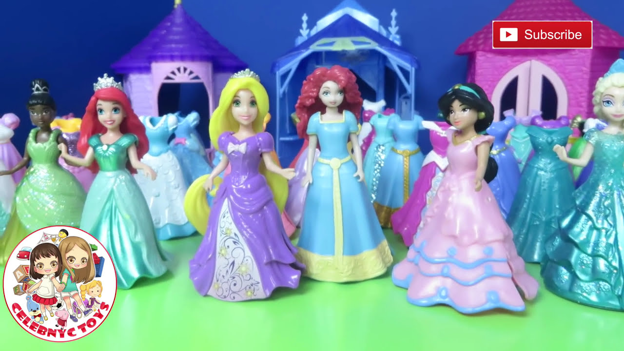 63 Different MAGICLIP DISNEY Princess Fashion Dresses Cinderella Ariel Belle Aurora Glitter Putty