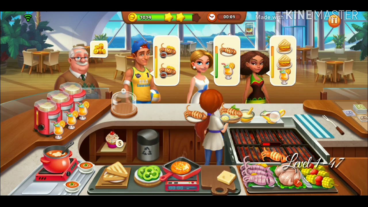 Level 1-46 , 1-47 , 1-48 , 1-49, 1-50 Cooking Joy 1 - Cruise Ship Chapter- Challenge Level