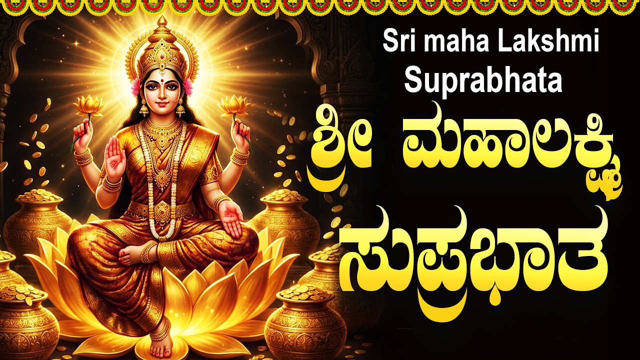 ಶ್ರೀ ಮಹಾಲಕ್ಷಿ ಸುಪ್ರಭಾತ | Sri MahaLakshmi Suprabhatha With Kannada Lyrics | Sri Lakshmi Suprabhatam