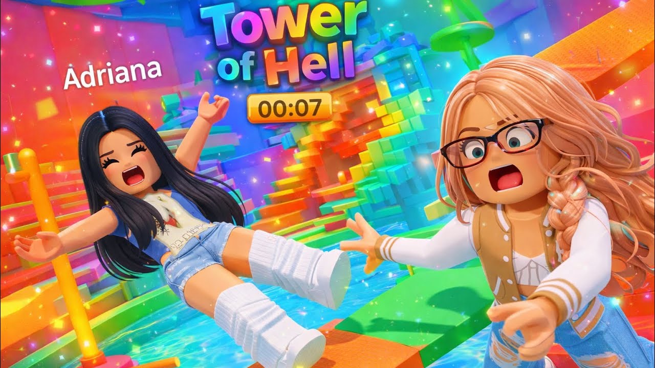 Играю с Адрианой в “tower of hell” 😨 **я в шоке…**
