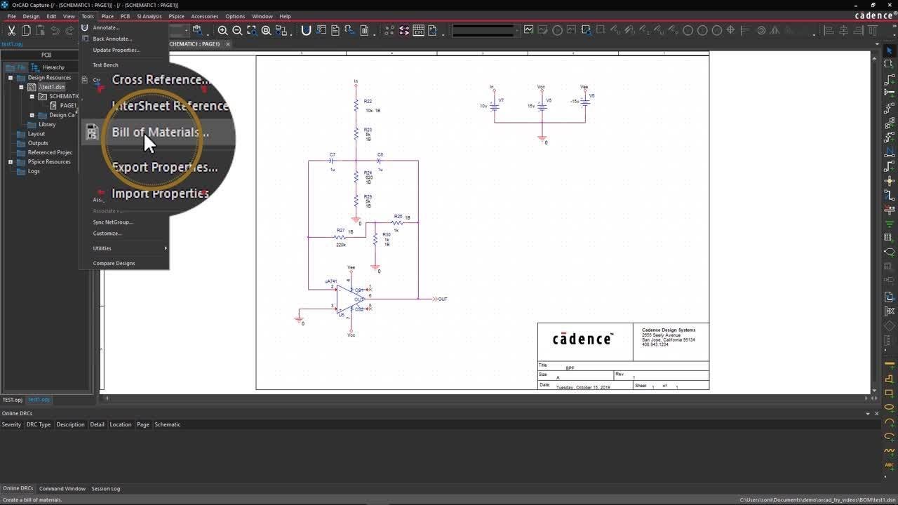 Как создать спецификацию и список соединений печатной платы | OrCAD Capture CIS