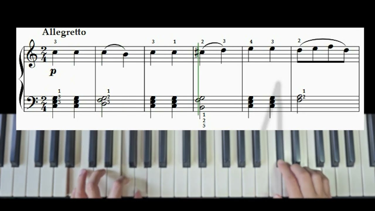 Grade 1 Piano: Allegretto in C, no. 3 from Die ersten 12 Lectionen, op. 125 by Anton Diabelli