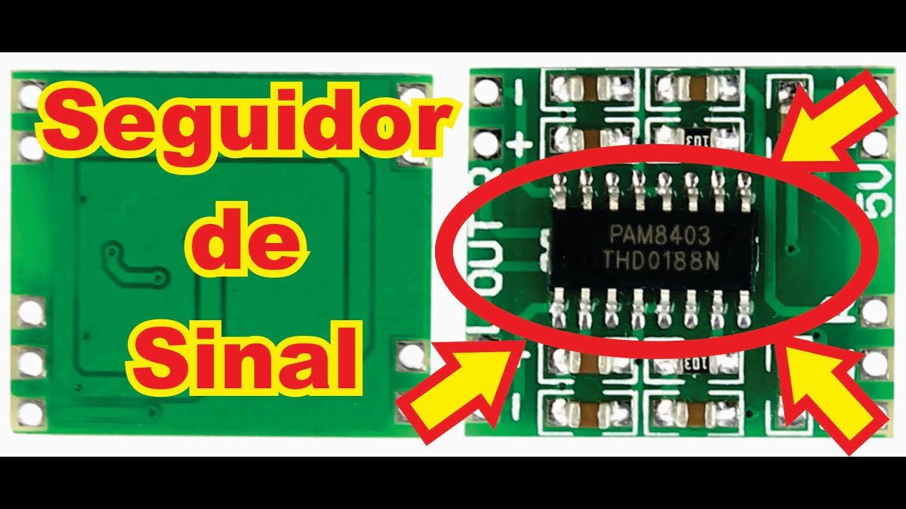 COMO FAZER Seguidor de SINAL com plaquinha PAM 8403 e explicação completa de como usar